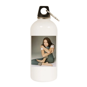 Angelina Jolie White Water Bottle With Carabiner