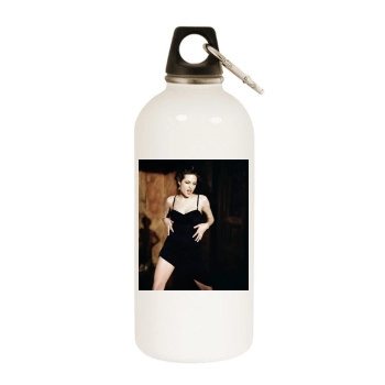 Angelina Jolie White Water Bottle With Carabiner