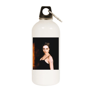 Angelina Jolie White Water Bottle With Carabiner