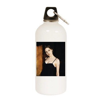 Angelina Jolie White Water Bottle With Carabiner