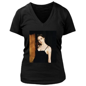 Angelina Jolie Women's Deep V-Neck TShirt