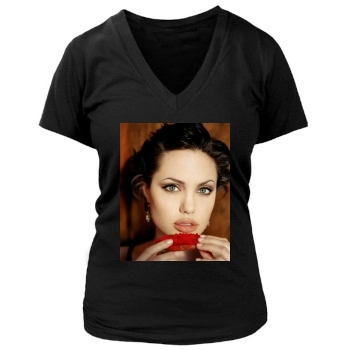 Angelina Jolie Women's Deep V-Neck TShirt