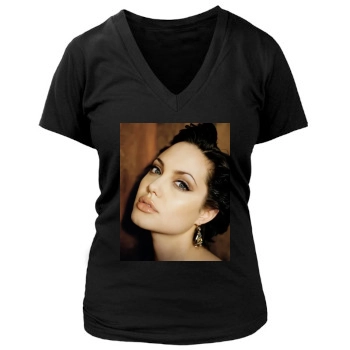 Angelina Jolie Women's Deep V-Neck TShirt