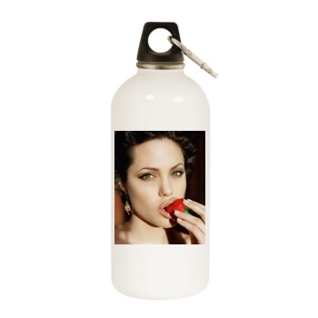 Angelina Jolie White Water Bottle With Carabiner