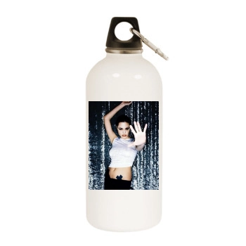 Angelina Jolie White Water Bottle With Carabiner