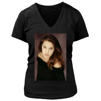 Angelina Jolie Women's Deep V-Neck TShirt