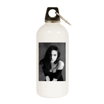 Angelina Jolie White Water Bottle With Carabiner