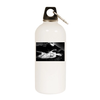 Angelina Jolie White Water Bottle With Carabiner