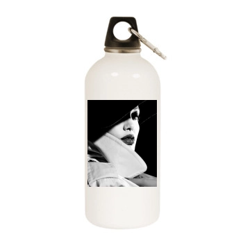 Angelina Jolie White Water Bottle With Carabiner