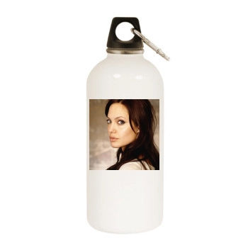 Angelina Jolie White Water Bottle With Carabiner