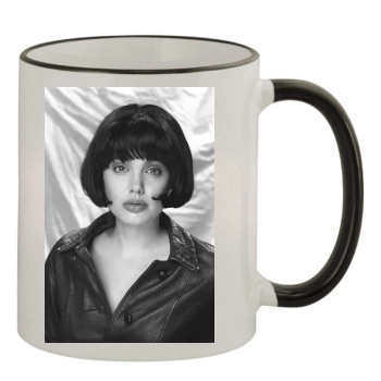 Angelina Jolie 11oz Colored Rim & Handle Mug