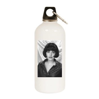 Angelina Jolie White Water Bottle With Carabiner