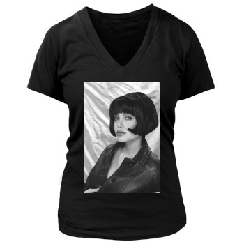 Angelina Jolie Women's Deep V-Neck TShirt