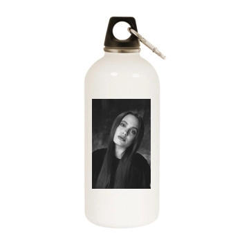 Angelina Jolie White Water Bottle With Carabiner