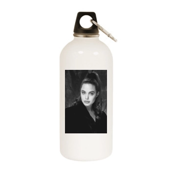 Angelina Jolie White Water Bottle With Carabiner