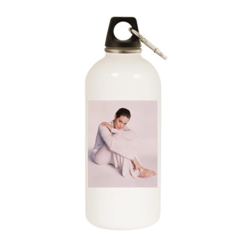 Angelina Jolie White Water Bottle With Carabiner