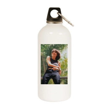 Angelina Jolie White Water Bottle With Carabiner