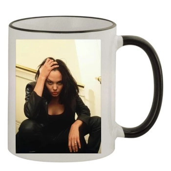 Angelina Jolie 11oz Colored Rim & Handle Mug