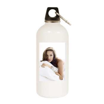 Angelina Jolie White Water Bottle With Carabiner