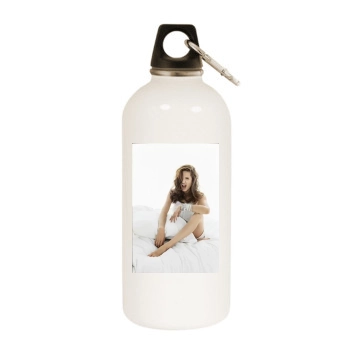 Angelina Jolie White Water Bottle With Carabiner