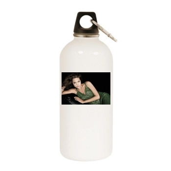 Angelina Jolie White Water Bottle With Carabiner