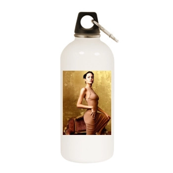 Angelina Jolie White Water Bottle With Carabiner