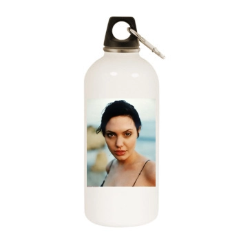 Angelina Jolie White Water Bottle With Carabiner