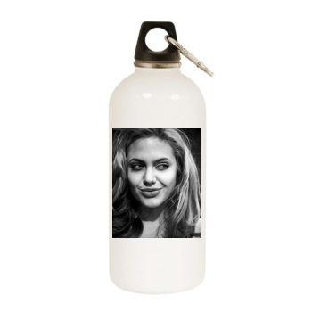 Angelina Jolie White Water Bottle With Carabiner