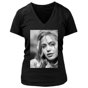 Angelina Jolie Women's Deep V-Neck TShirt