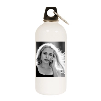 Angelina Jolie White Water Bottle With Carabiner