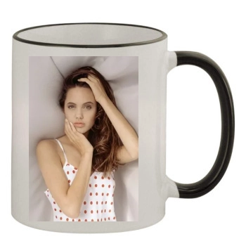 Angelina Jolie 11oz Colored Rim & Handle Mug