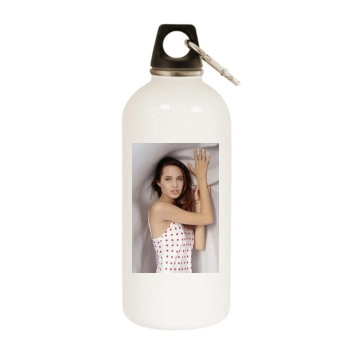 Angelina Jolie White Water Bottle With Carabiner