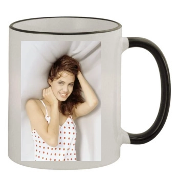 Angelina Jolie 11oz Colored Rim & Handle Mug