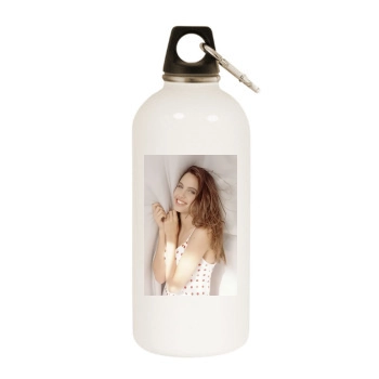 Angelina Jolie White Water Bottle With Carabiner