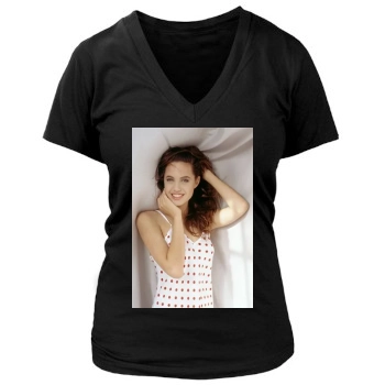 Angelina Jolie Women's Deep V-Neck TShirt