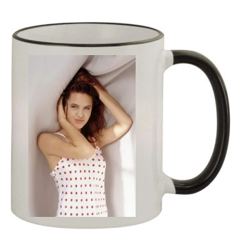 Angelina Jolie 11oz Colored Rim & Handle Mug