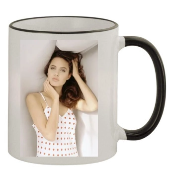 Angelina Jolie 11oz Colored Rim & Handle Mug