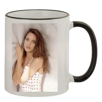 Angelina Jolie 11oz Colored Rim & Handle Mug