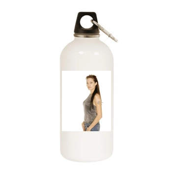 Angelina Jolie White Water Bottle With Carabiner