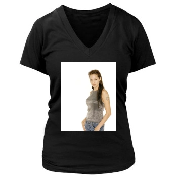 Angelina Jolie Women's Deep V-Neck TShirt