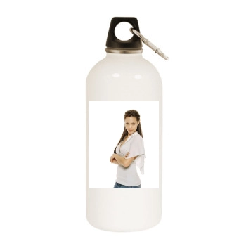 Angelina Jolie White Water Bottle With Carabiner