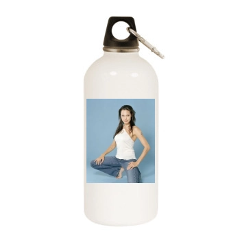 Angelina Jolie White Water Bottle With Carabiner