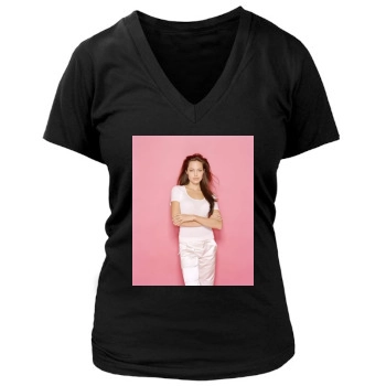 Angelina Jolie Women's Deep V-Neck TShirt