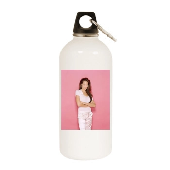 Angelina Jolie White Water Bottle With Carabiner