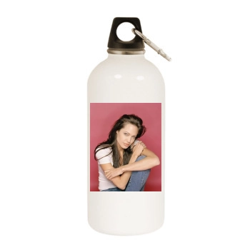 Angelina Jolie White Water Bottle With Carabiner