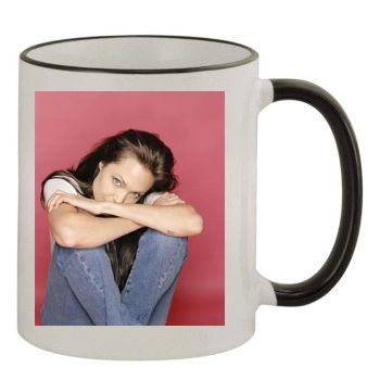 Angelina Jolie 11oz Colored Rim & Handle Mug