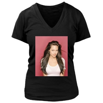 Angelina Jolie Women's Deep V-Neck TShirt