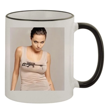 Angelina Jolie 11oz Colored Rim & Handle Mug