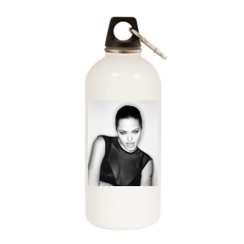 Angelina Jolie White Water Bottle With Carabiner