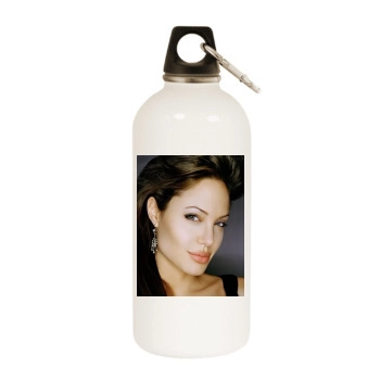 Angelina Jolie White Water Bottle With Carabiner